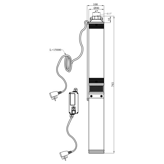 Додаткове фото - Насос глибинний Forwater 100QSD214-1.1 кВт