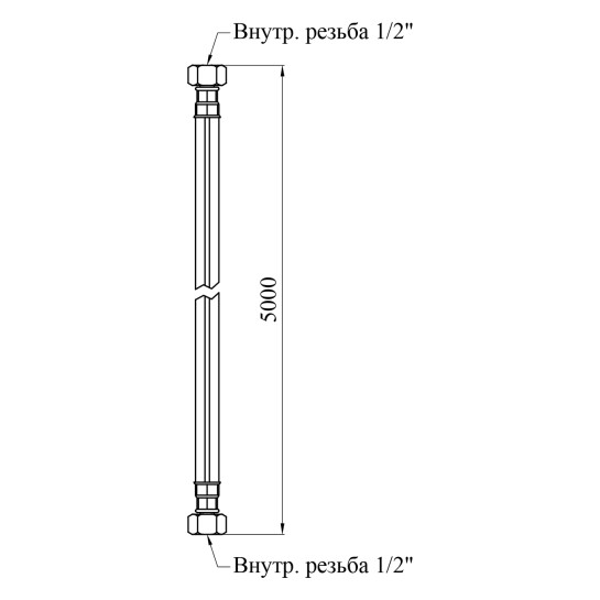 Додаткове фото - Шланг газовий Nikiforov 1/2" ВВ 500 см з металевими гайками ПВХ чорний