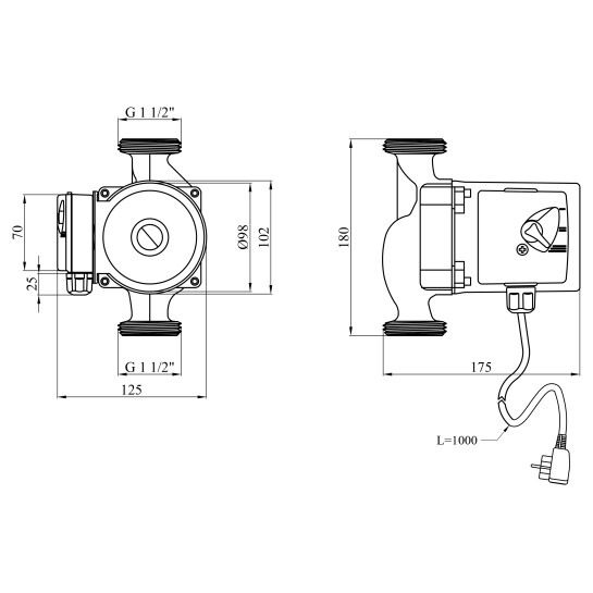 Додаткове фото - Насос циркуляційний Agua GPD 25/8-180