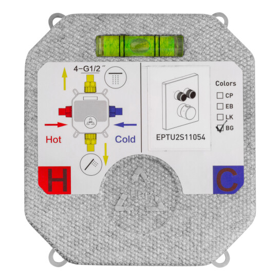 Додаткове фото - Душова система прихованого монтажу термостатична Kroner Element Thermo 211461-5301