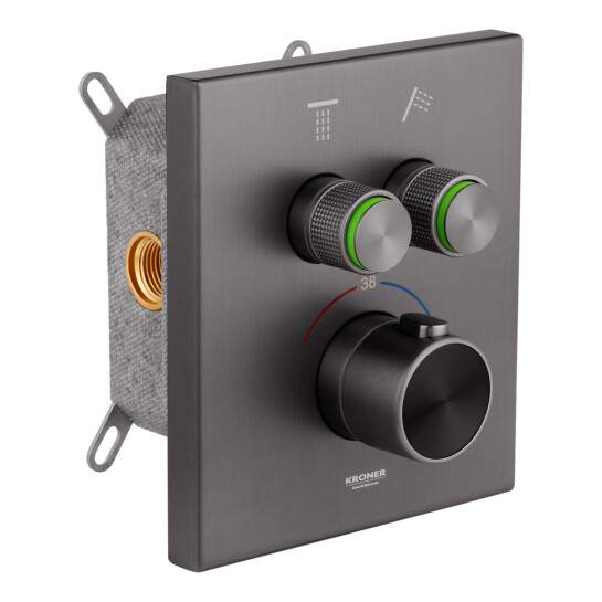 Додаткове фото - Душова система прихованого монтажу термостатична Kroner Element Thermo 211461-5301