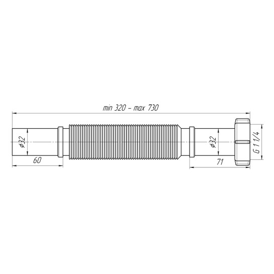Додаткове фото - Гофра ANIplast 1 1/4"х32 мм 360-750 мм K203