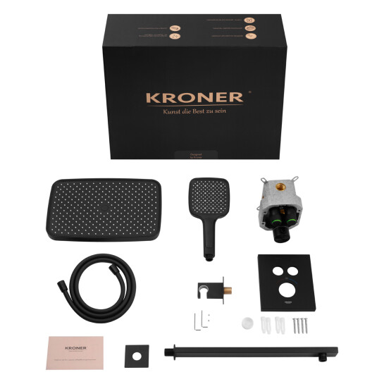 Додаткове фото - Душова система прихованого монтажу термостатична Kroner Element Thermo 211461-3801