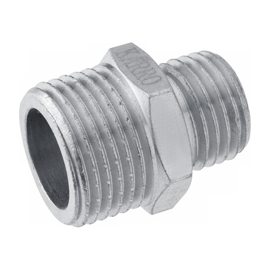 Ніпелі латунні Ніпель перехідний Karro 3/4"х1/2" ЗЗ нікельований KR-3114