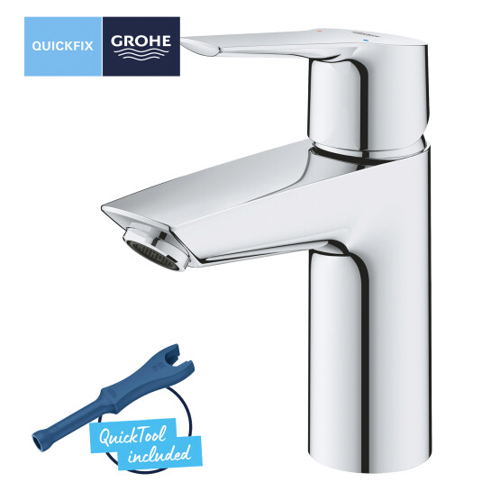 Додаткове фото - Змішувач для раковини Grohe QuickFix Start S-Size 23550002 з донним клапаном