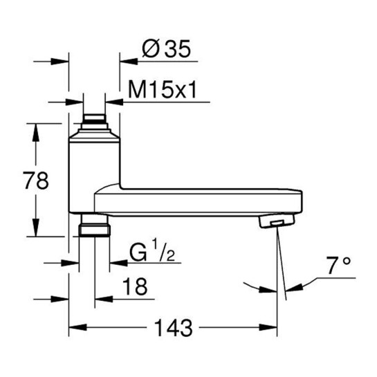 Додаткове фото - Вилив із вбудованим перемикачем Grohe QuickFix 13450000