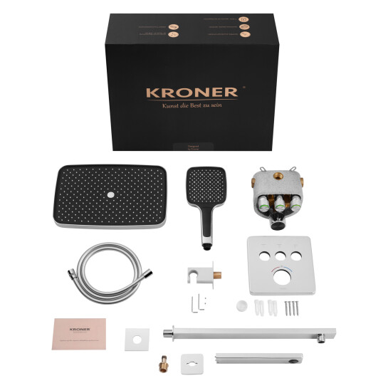 Додаткове фото - Душова система прихованого монтажу термостатична Kroner Element Thermo 211462-0101