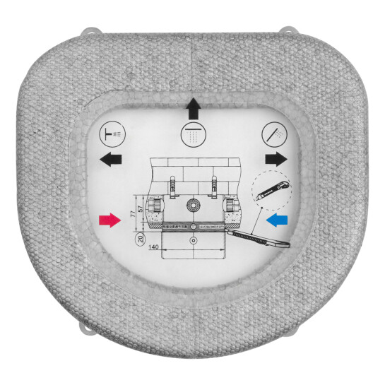 Додаткове фото - Душова система прихованого монтажу термостатична Kroner Element Thermo 211462-0101