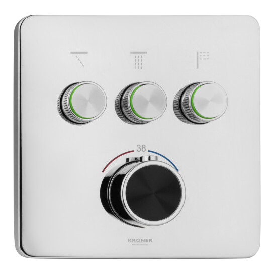 Додаткове фото - Душова система прихованого монтажу термостатична Kroner Element Thermo 211462-0101