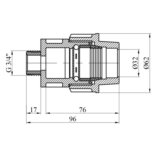 Додаткове фото - Муфта ПЕ SantehPlast 32x3/4" РЗ