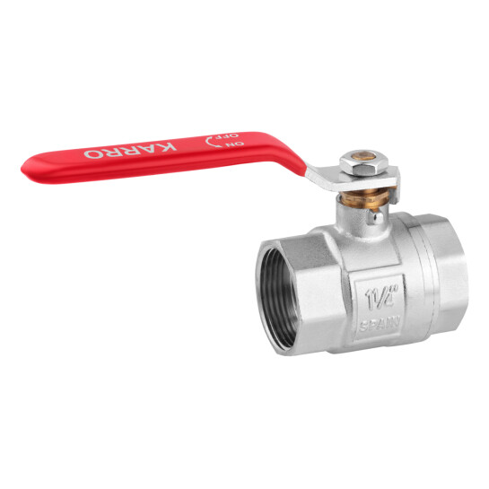 Додаткове фото - Кран кульовий Karro "Standart+" 1 1/4" ВВ PN40 ручка, нікельований