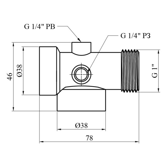 Додаткове фото - З'єднувач п'ятиходовий LexLine 1"х1"х1"х1/4"х1/4" латунний УК1631-ВШ