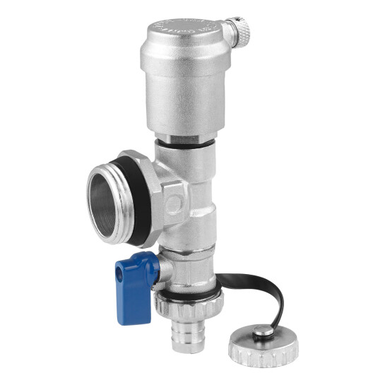 Зливна група/кран Зливна група для колектора Karro 1" РЗ нікельована KR-17000