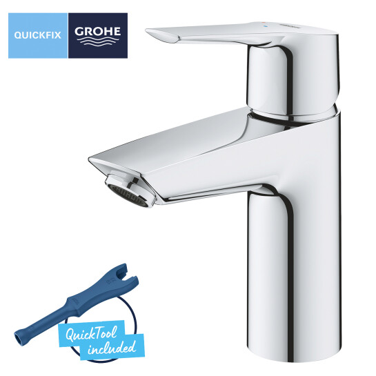Додаткове фото - Змішувач для раковини Grohe QuickFix Start S-Size 23551002 з донним клапаном