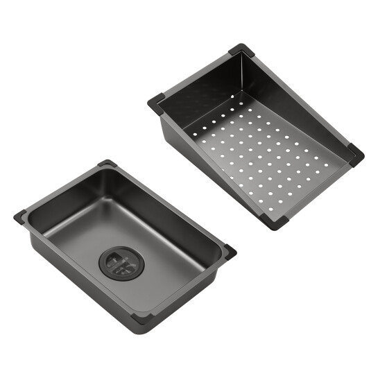 Додаткове фото - Кухонна мийка Kroner KRP Schwarze - SET7545NB PVD (3.0/0.8 мм)