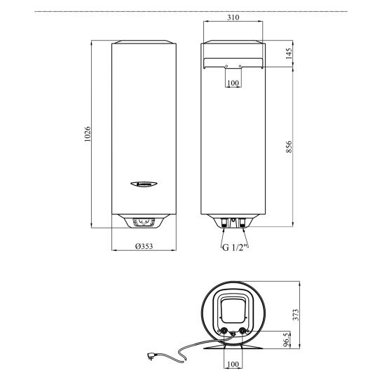 Додаткове фото - Водонагрівач Ariston Slim PRO1 ECO 65V 1,8K PL EU з мокрим ТЕНом 3626461