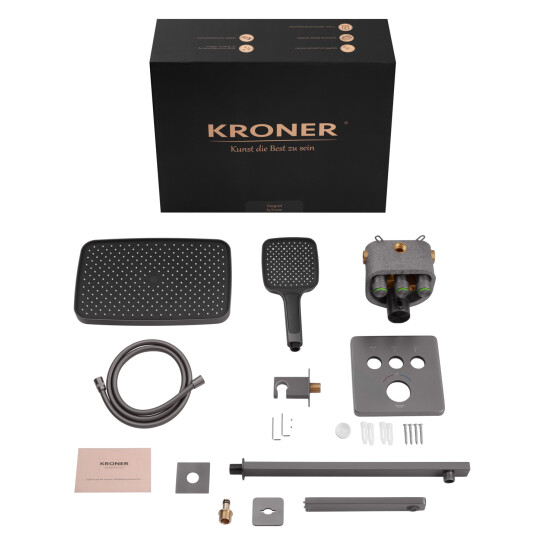 Додаткове фото - Душова система прихованого монтажу термостатична Kroner Element Thermo 211462-5301