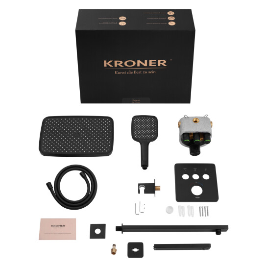 Додаткове фото - Душова система прихованого монтажу термостатична Kroner Element Thermo 211462-3801