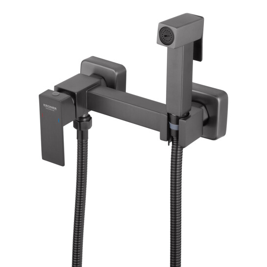 Додаткове фото - Набір для гігієнічного душу зі змішувачем Kroner KRP Edelstahl Kubus - PVD052