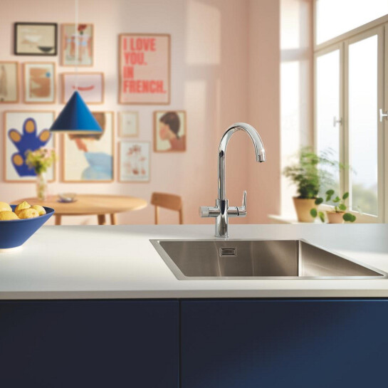 Додаткове фото - Змішувач для кухні Grohe Blue Pure StartCurve 30592000 з фільтром Blue S-Size 40404001 та головкою 64508001 (30594040)