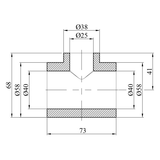 Додаткове фото - Трійник перехідний PPR GrandiTherm 40х25х40 мм