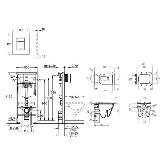 Додаткове фото - Комплект 4 в 1: Інсталяція Grohe Rapid SL 3 в 1 38772001 + Унітаз безободковий Kroner Eifel WHI493436 RIMLESS з сидінням Slim Duroplast / Soft-close / Quick relase KE493436WHIR (38772001KE493436)