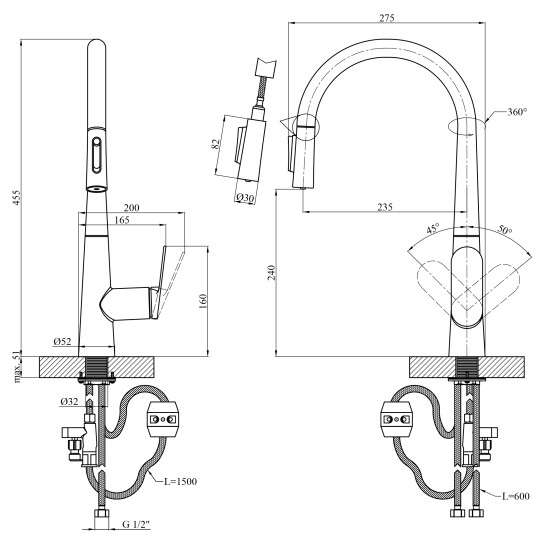 Додаткове фото - Змішувач для кухні Kroner Element 211569-3801