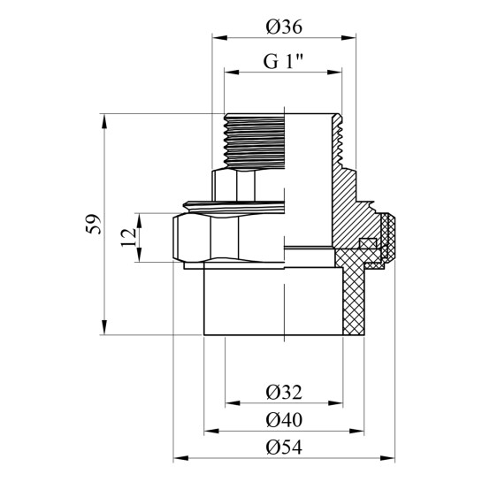 Додаткове фото - Американка PPR GrandiTherm 32х1" РЗ