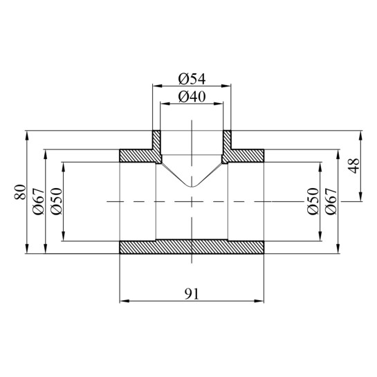 Додаткове фото - Трійник перехідний PPR GrandiTherm 50х40х50 мм