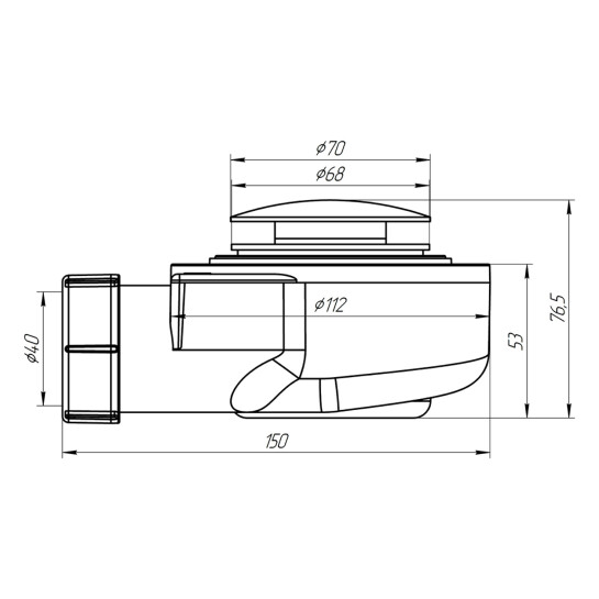 Додаткове фото - Сифон для душового піддона ANIplast 1 1/2"х50 мм з системою Сlick-Сlack E450CLGSEU