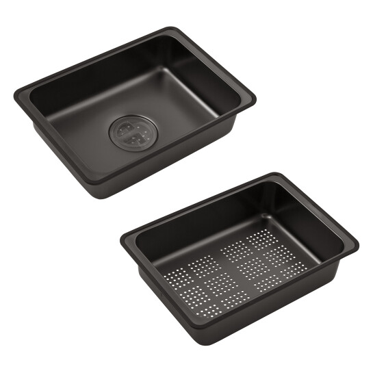 Додаткове фото - Кухонна мийка Kroner KRP Schwarze - SET7546ARTHM PVD (3.0/0.8 мм)