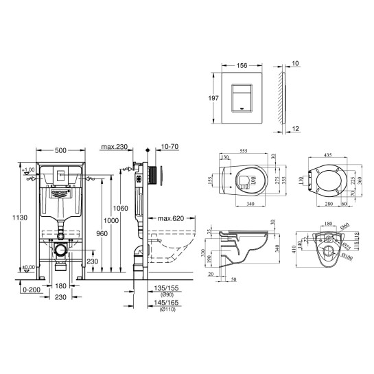 Додаткове фото - Комплект 4 в 1: Інсталяція Grohe Rapid SL 3 в 1 38772001 + Унітаз безобідковий Kroner Armada WHI513636 RIMLESS з сидінням Slim Duroplast / Soft-close / Quick relase (38772001KA513636)