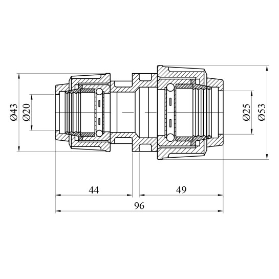 Додаткове фото - Муфта редукційна ПЕ SPT 25х20 мм