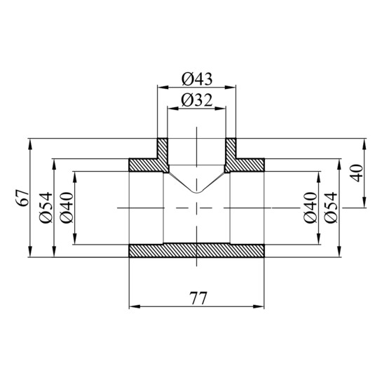 Додаткове фото - Трійник перехідний PPR GrandiTherm 40х32х40 мм
