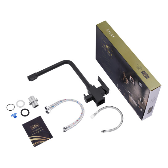 Додаткове фото - Змішувач для кухні з підключенням до фільтра Kroner KRP Edelstahl Kubus - SCH03810