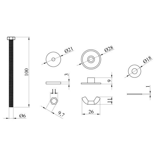 Додаткове фото - Кріплення бачка до унітаза Direct 80 мм