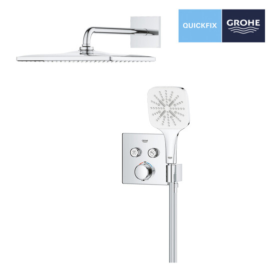 Додаткове фото - Душова система прихованого монтажу термостатична Grohe QuickFix Precision SmartControl Cube 34876000 