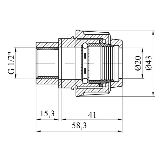 Додаткове фото - Муфта ПЕ SPT 20х1/2" РВ