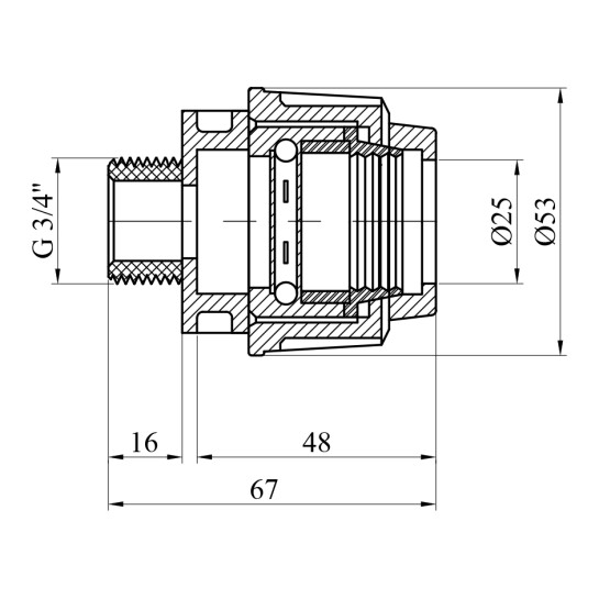 Додаткове фото - Муфта ПЕ SPT 25х3/4" РЗ