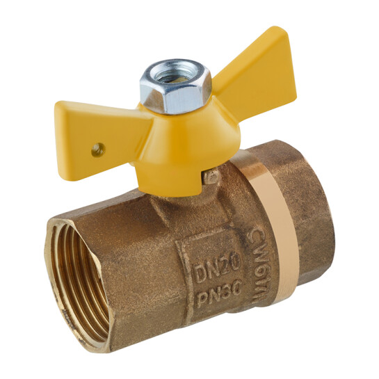 Крани кульові Кран кульовий STA 3/4" ВВ PN30 жовтий метелик, латунний