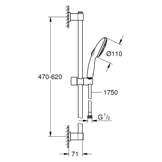 Додаткове фото - Душовий гарнітур Grohe QuickFix Vitalio Comfort 110 27948001