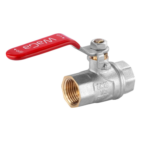 Додаткове фото - Кран кульовий WaGa 1/2" ВВ PN40 ручка, нікельований