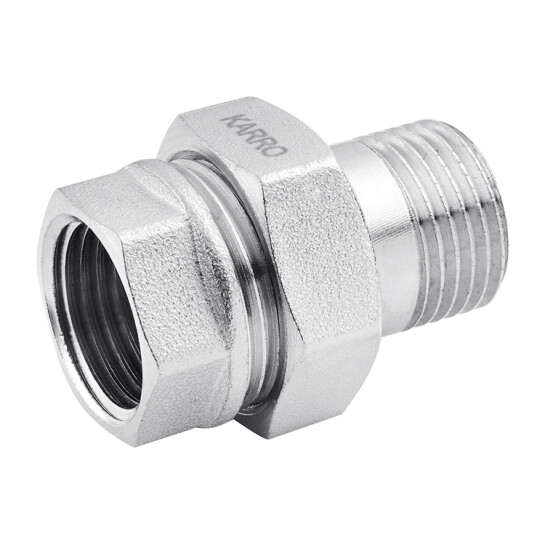 Згони латунні Згін-американка пряма Karro 1/2" ВЗ нікельована KR-3102