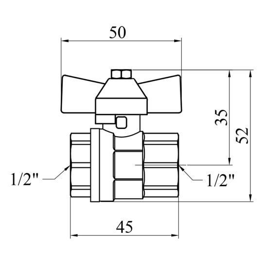 Додаткове фото - Кран кульовий Valves 1/2" ВВ PN30 синій метелик