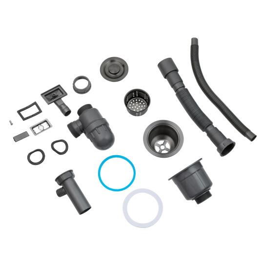 Додаткове фото - Кухонна мийка Kroner KRP Schwarze - 7848LHM PVD (3.0/1.0 мм)