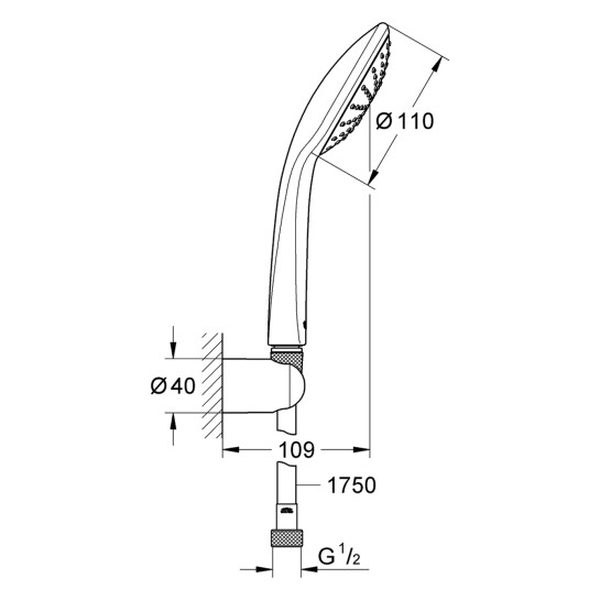 Додаткове фото - Душовий набір Grohe QuickFix Vitalio Joy 110 Mono 27324000