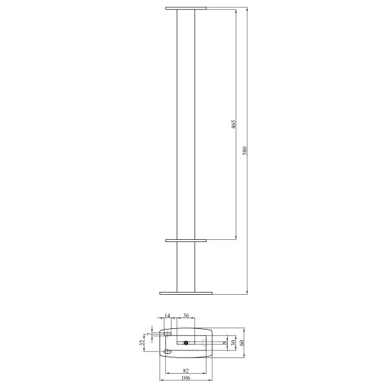 Додаткове фото - Кронштейн підлоговий для сталевого радіатора Rozma 500 мм