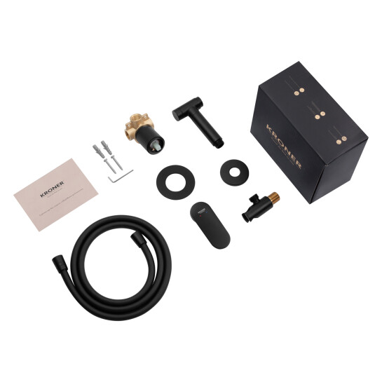 Додаткове фото - Набір для гігієнічного душу зі змішувачем Kroner Element 211234-3801