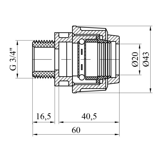 Додаткове фото - Муфта ПЕ SPT 20х3/4" РЗ
