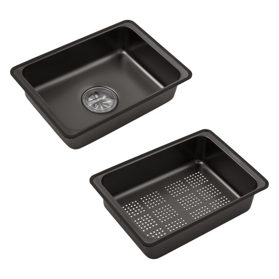 Додаткове фото - Кухонна мийка Kroner KRP Schwarze - SET7545HM PVD (3.0/0.8 мм)